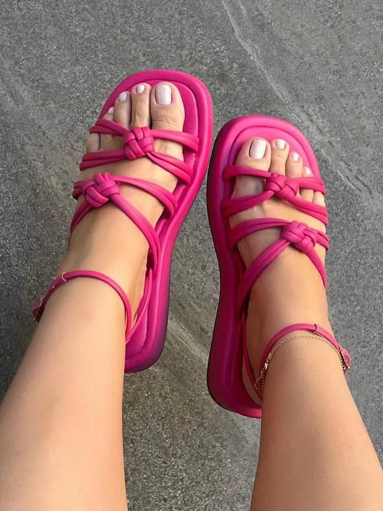 Knotted Strap Flat Sandals