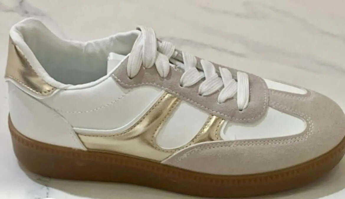 Ladies Casual Retro Metallic Trainers