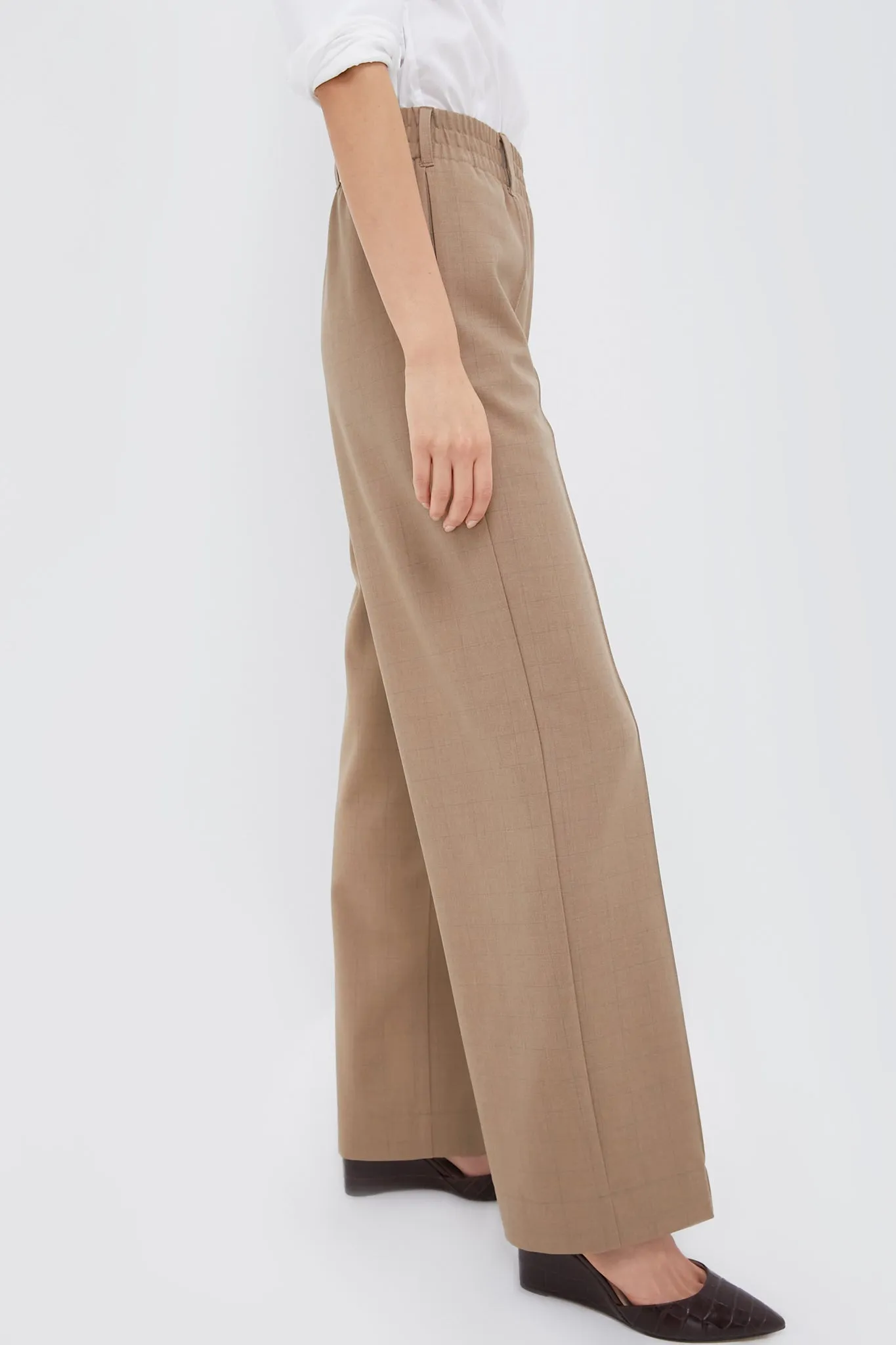 Light Brown Plaid Straight Leg Louis Pants