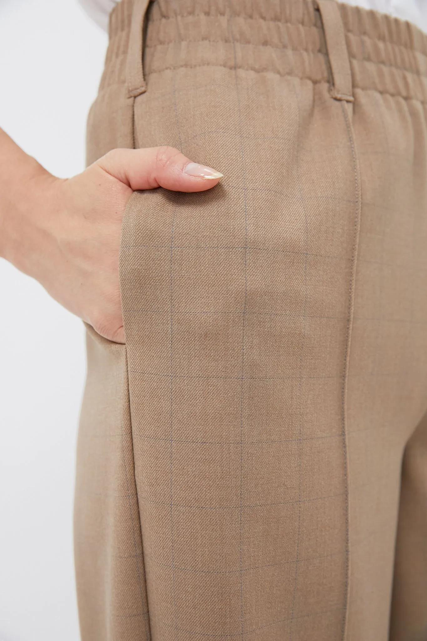 Light Brown Plaid Straight Leg Louis Pants