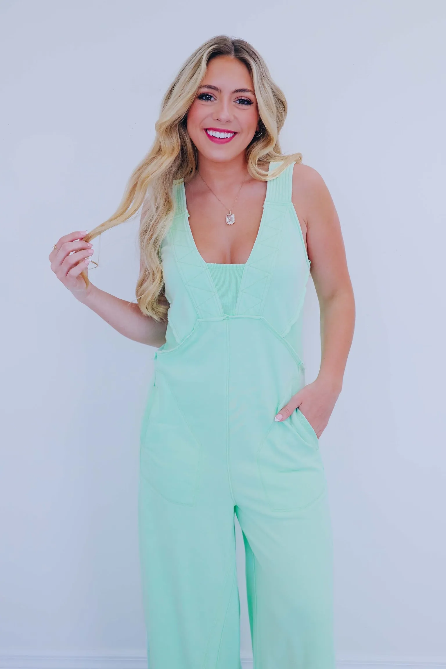 Marina Wide Leg Jumpsuit - Mint