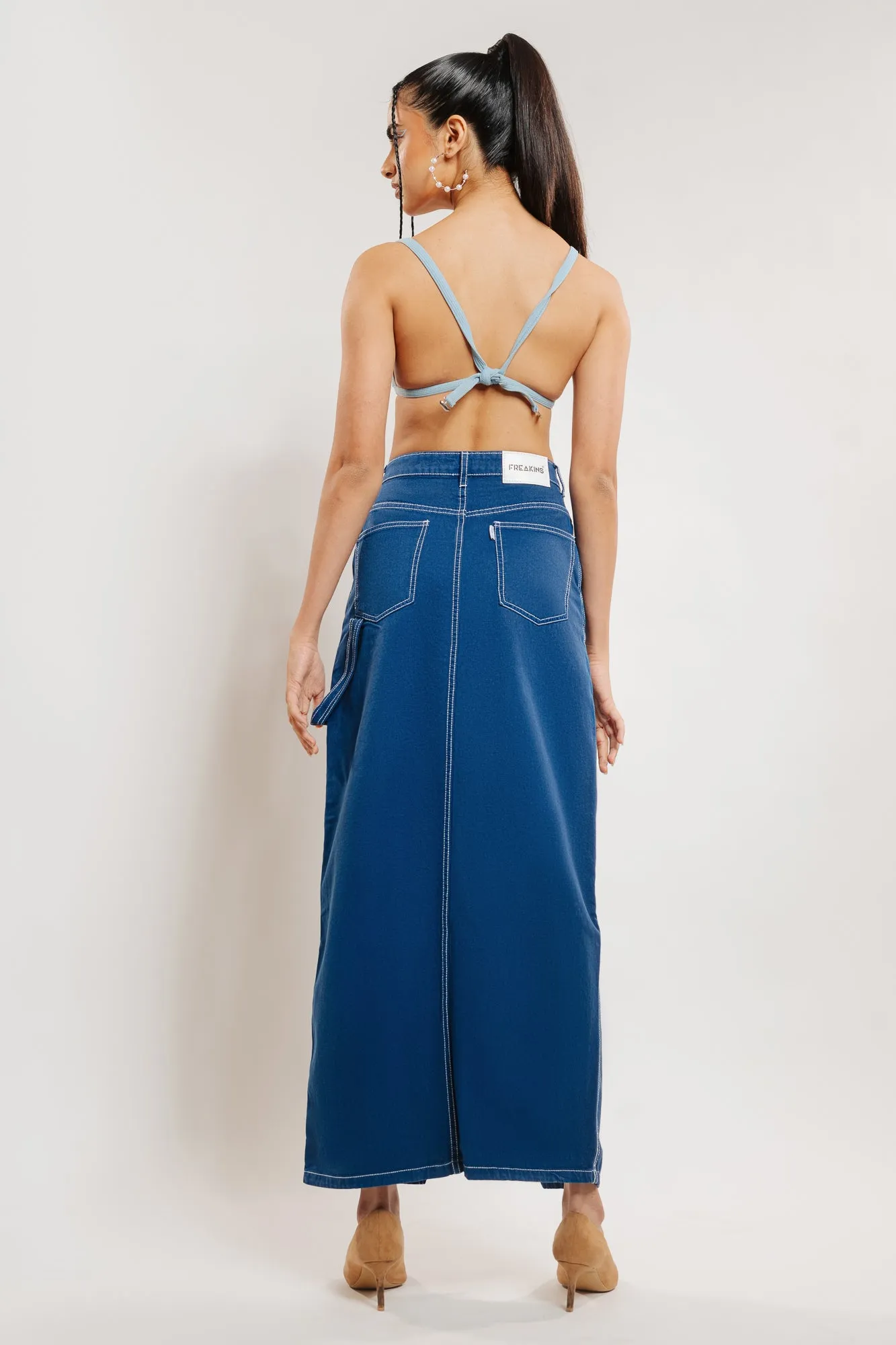 Marine Front Slit Skirt