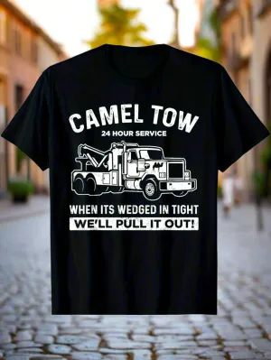 Mens Street Style Stretch Tee  Camel Towing Design