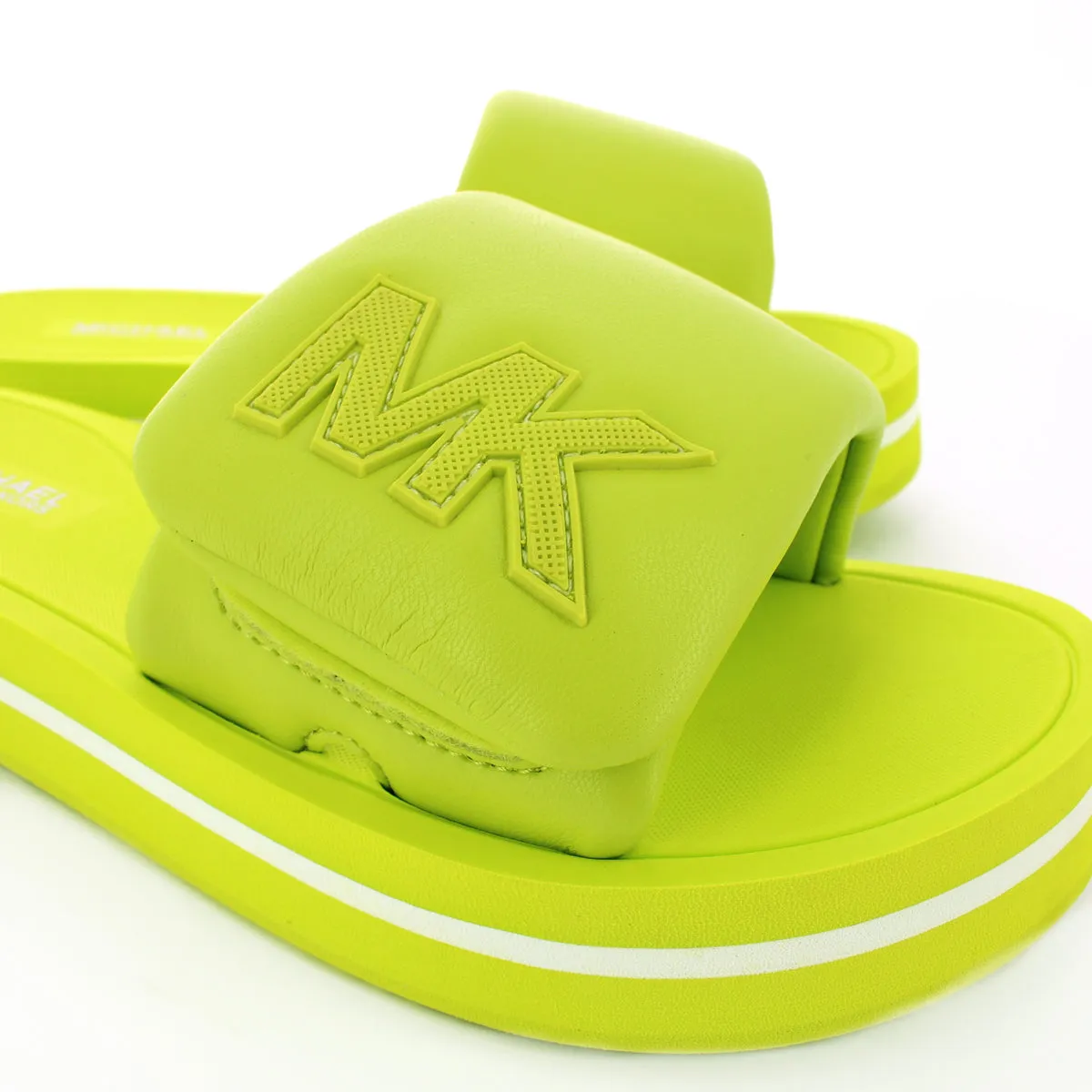 Michael Kors - MK Platform Slide Puffy BRT Limenade Sandals - 40S3MKFA1L - BRT/LIMEADE