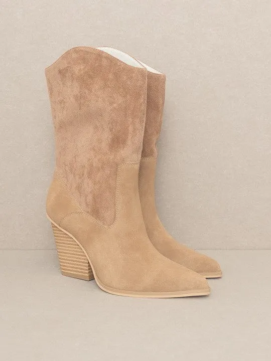 OASIS SOCIETY Marseille - Loose Fit Western Suede Boots