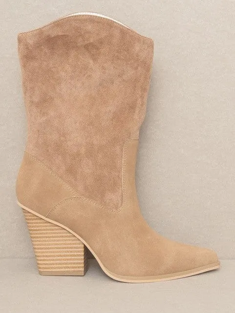 OASIS SOCIETY Marseille - Loose Fit Western Suede Boots