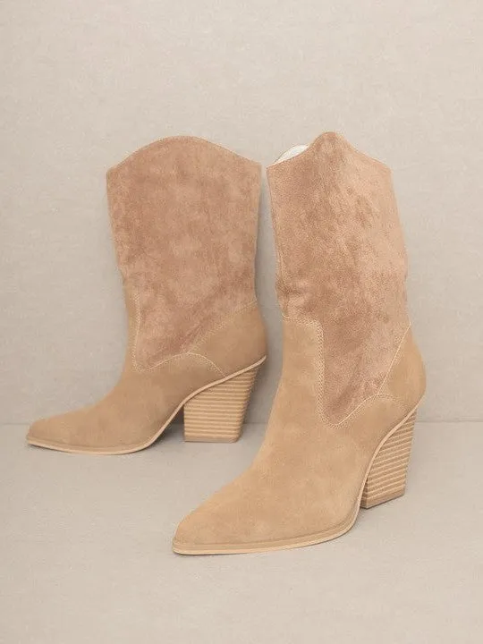 OASIS SOCIETY Marseille - Loose Fit Western Suede Boots