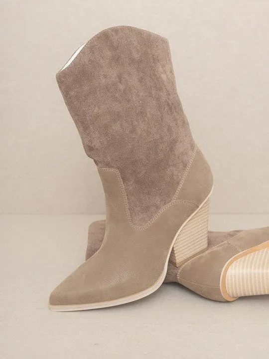 OASIS SOCIETY Marseille - Loose Fit Western Suede Boots
