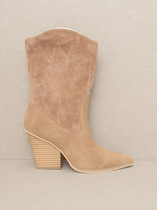 OASIS SOCIETY Marseille - Loose Fit Western Suede Boots