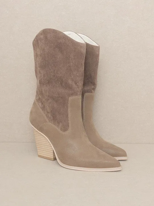 OASIS SOCIETY Marseille - Loose Fit Western Suede Boots