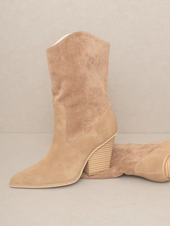 OASIS SOCIETY Marseille - Loose Fit Western Suede Boots