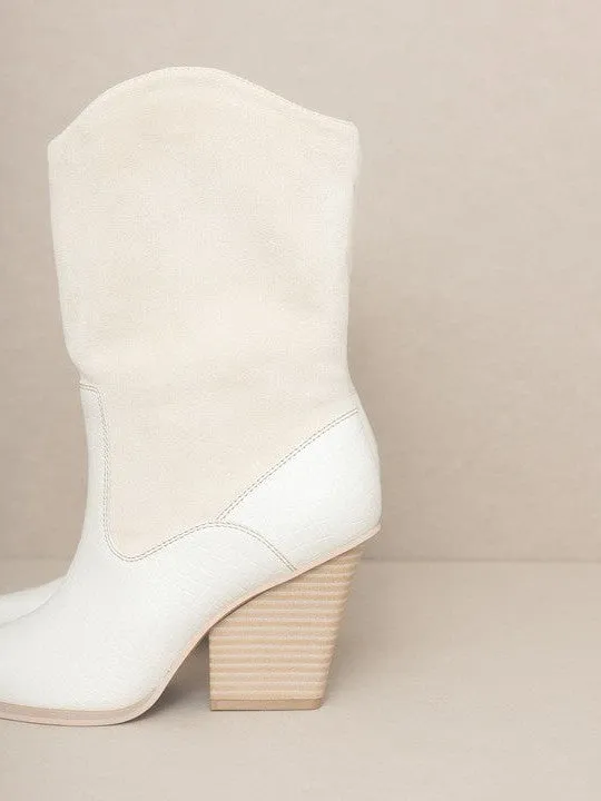 OASIS SOCIETY Marseille - Loose Fit Western Suede Boots