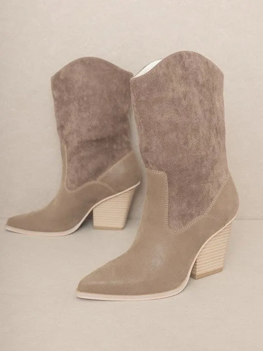 OASIS SOCIETY Marseille - Loose Fit Western Suede Boots