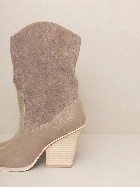 OASIS SOCIETY Marseille - Loose Fit Western Suede Boots