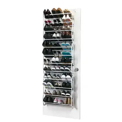 Over-the-Door Shoe Rack for 36 Pairs – Plastic & Metal Storage Organizer
