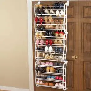 Over-the-Door Shoe Rack for 36 Pairs – Plastic & Metal Storage Organizer