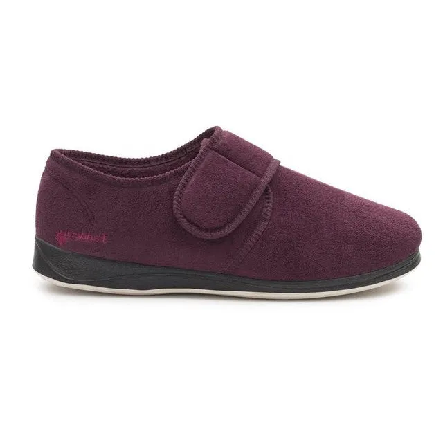 Padders Charles Burgundy Microsuede Mens Slippers