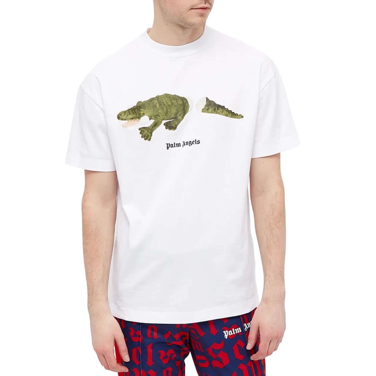 Palm Angels Crocodile T-Shirt White Green