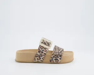 Paul Green leopard print suede platform sandals