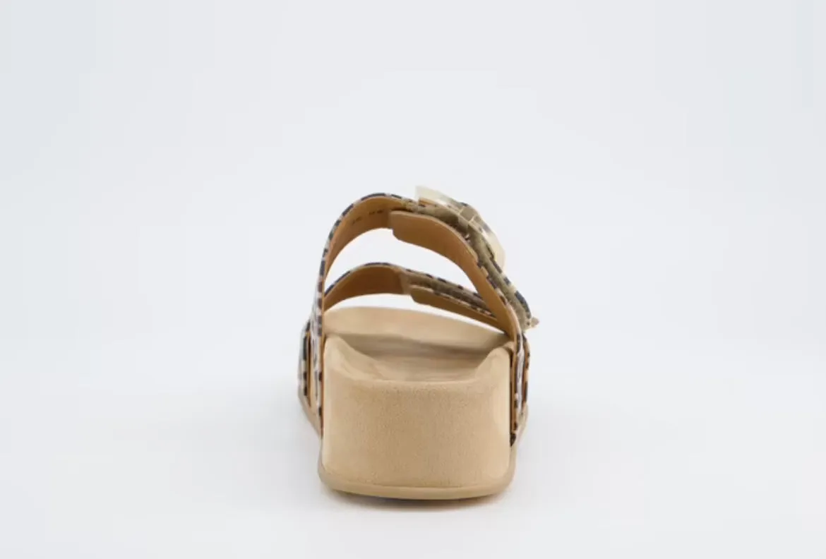Paul Green leopard print suede platform sandals