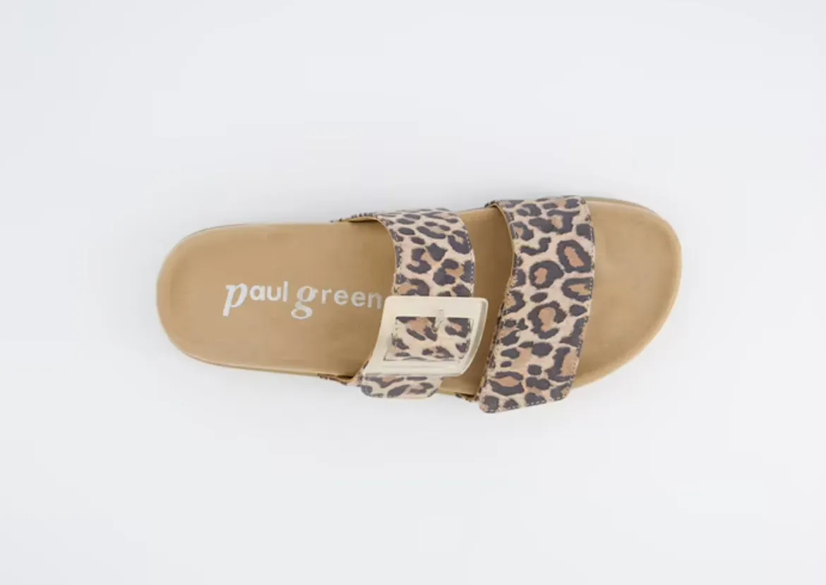 Paul Green leopard print suede platform sandals
