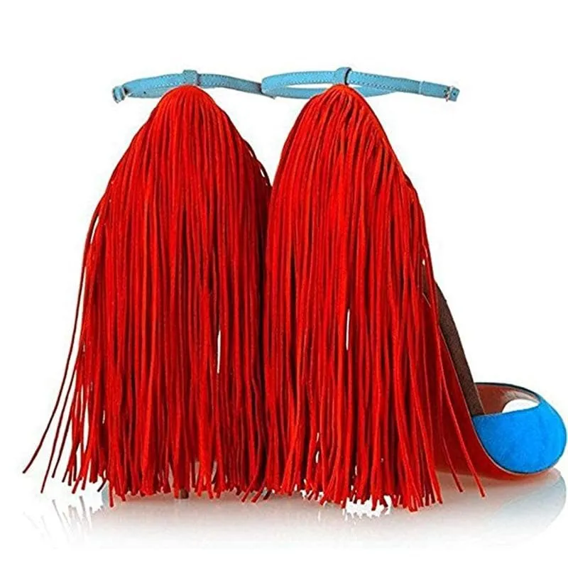 Peep Toe Fringe High Heel