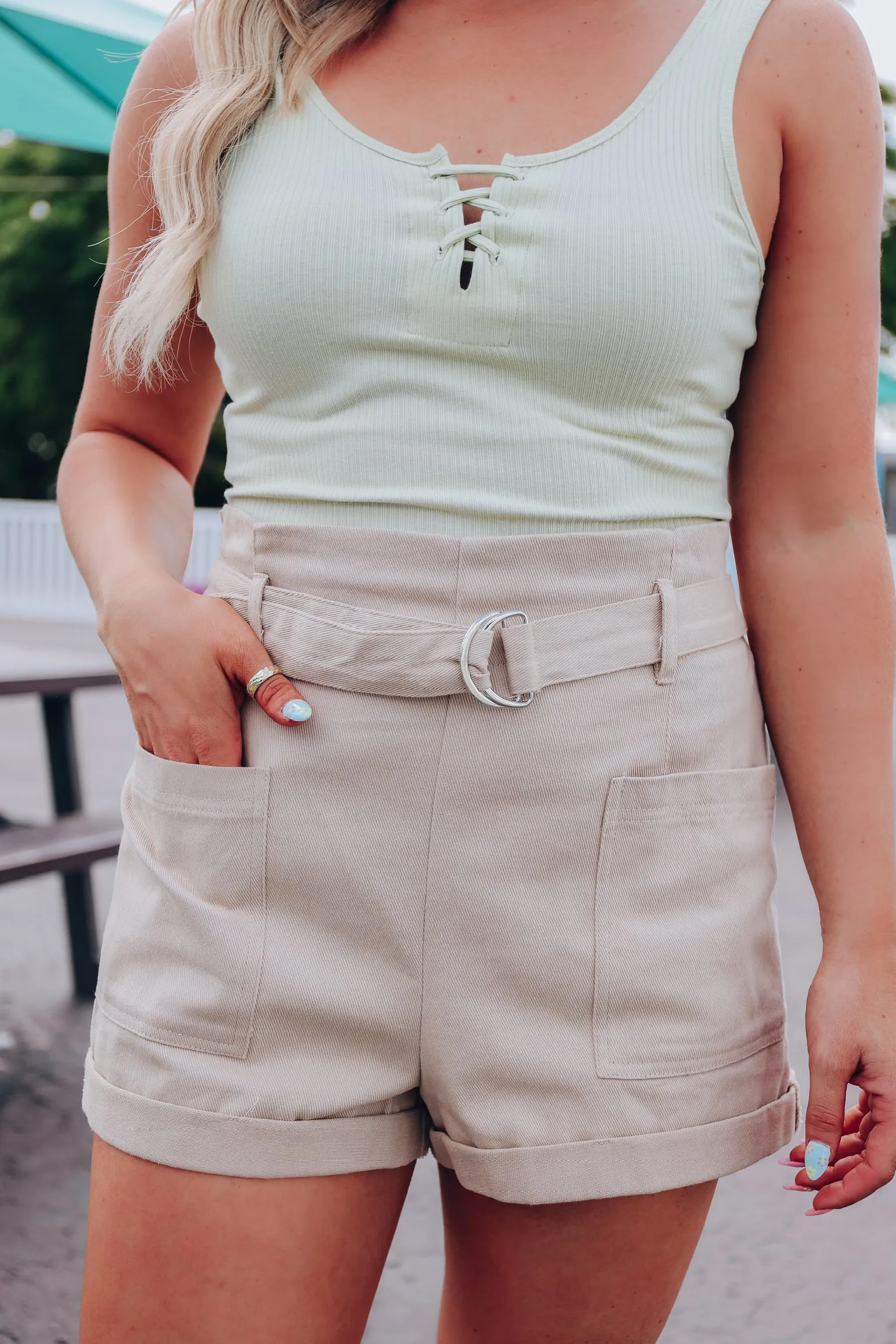Perri Belted Shorts - Camel