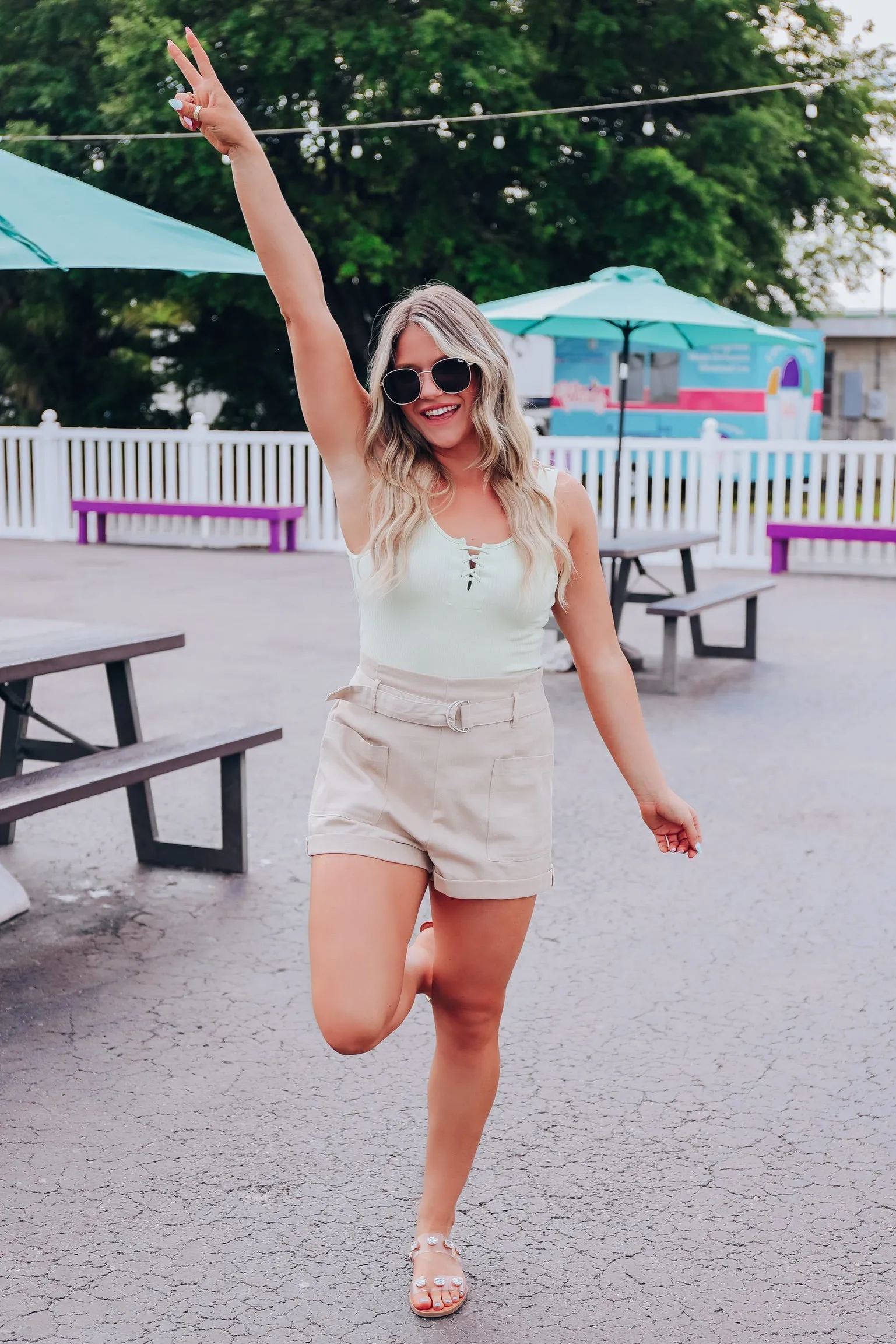 Perri Belted Shorts - Camel