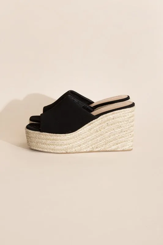 platfrom weddge slide heels
