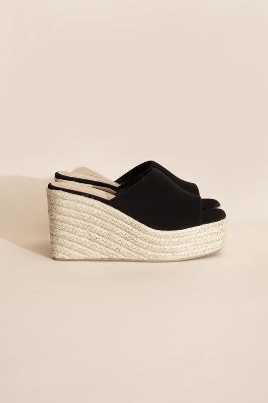 platfrom weddge slide heels