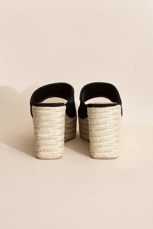 platfrom weddge slide heels
