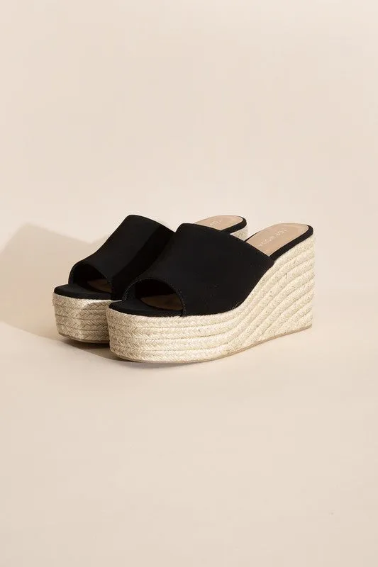 platfrom weddge slide heels