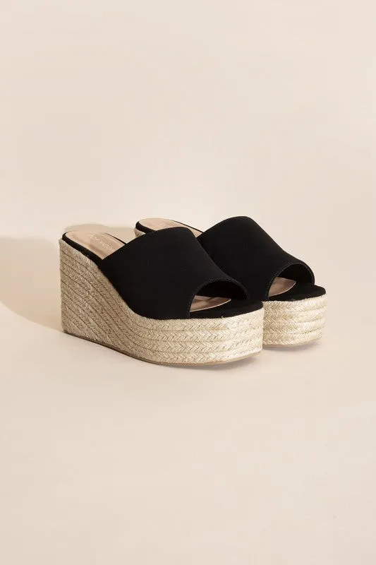 platfrom weddge slide heels