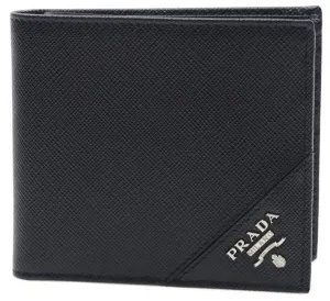 Prada Wallet Short Fold Wallet Black