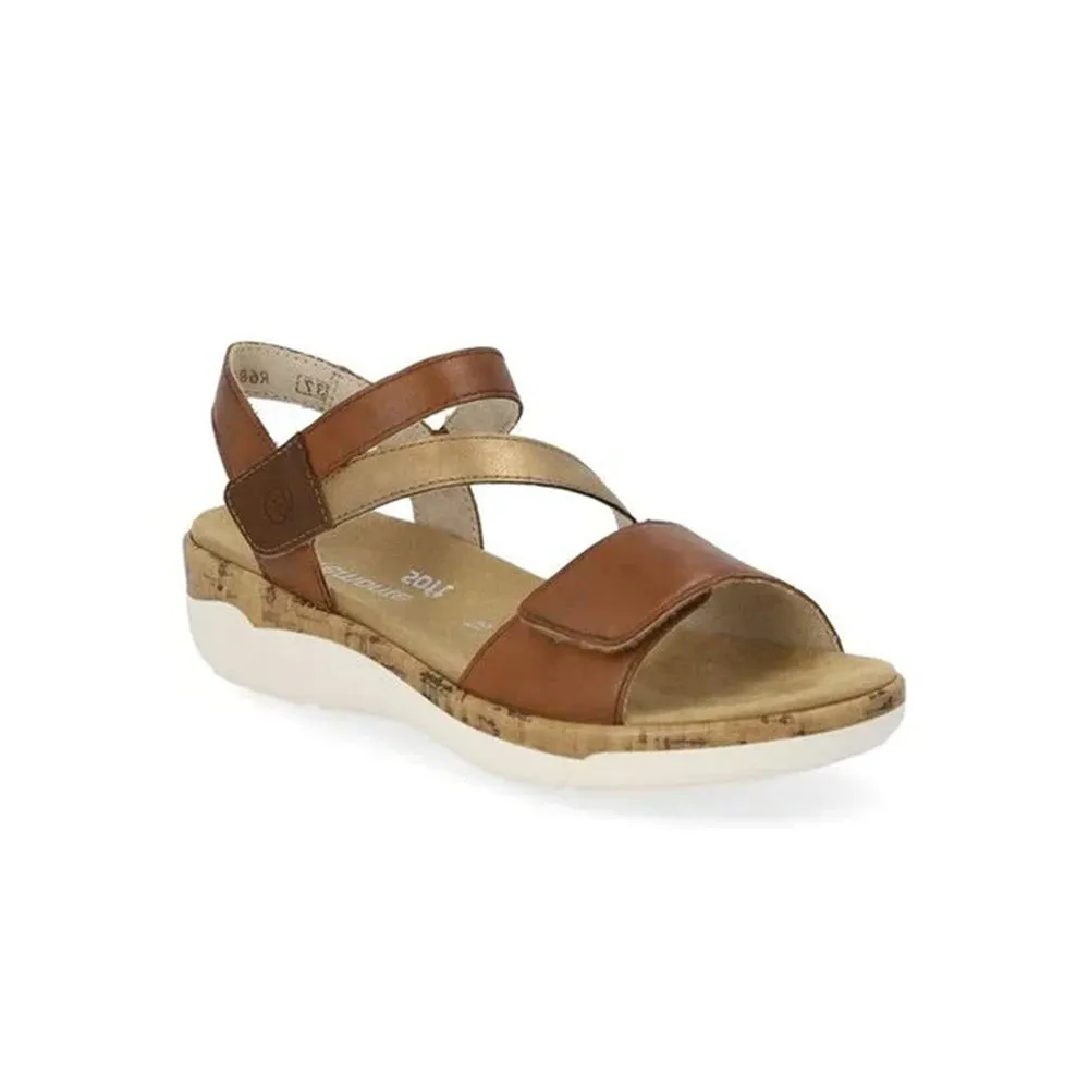 REMONTE THREE STRAP ADJUSTABLE SANDAL BROWN MULTI - WOMENS