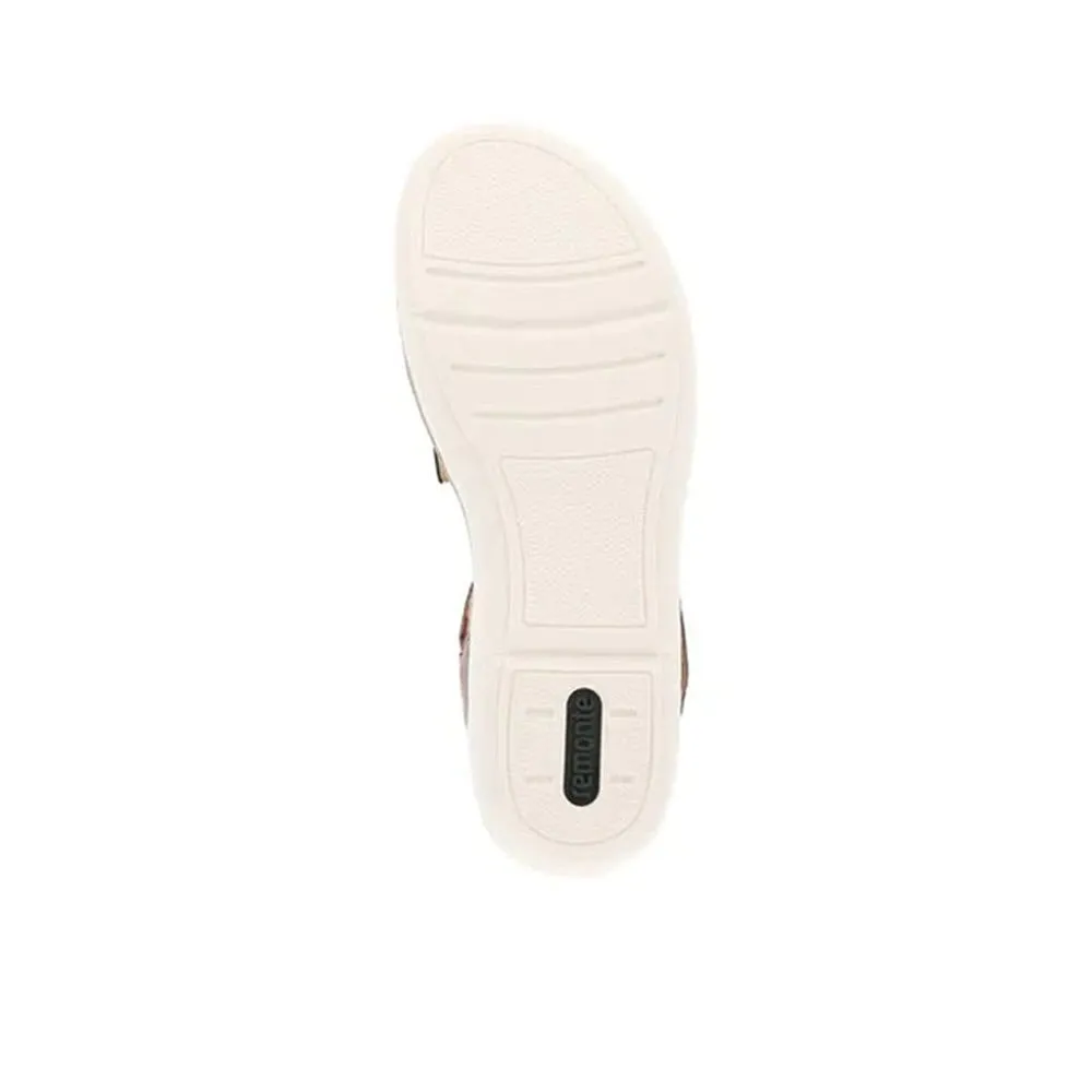REMONTE THREE STRAP ADJUSTABLE SANDAL BROWN MULTI - WOMENS