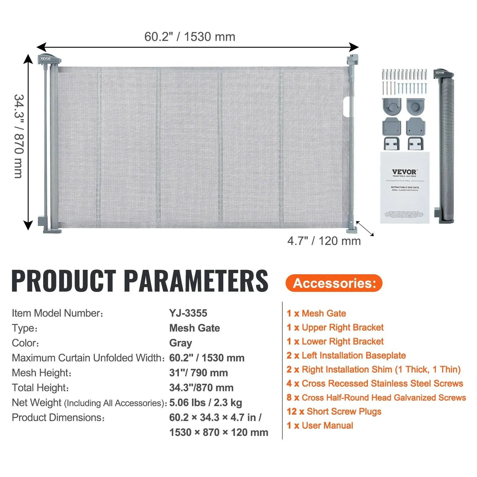 Retractable Pet & Baby Gate