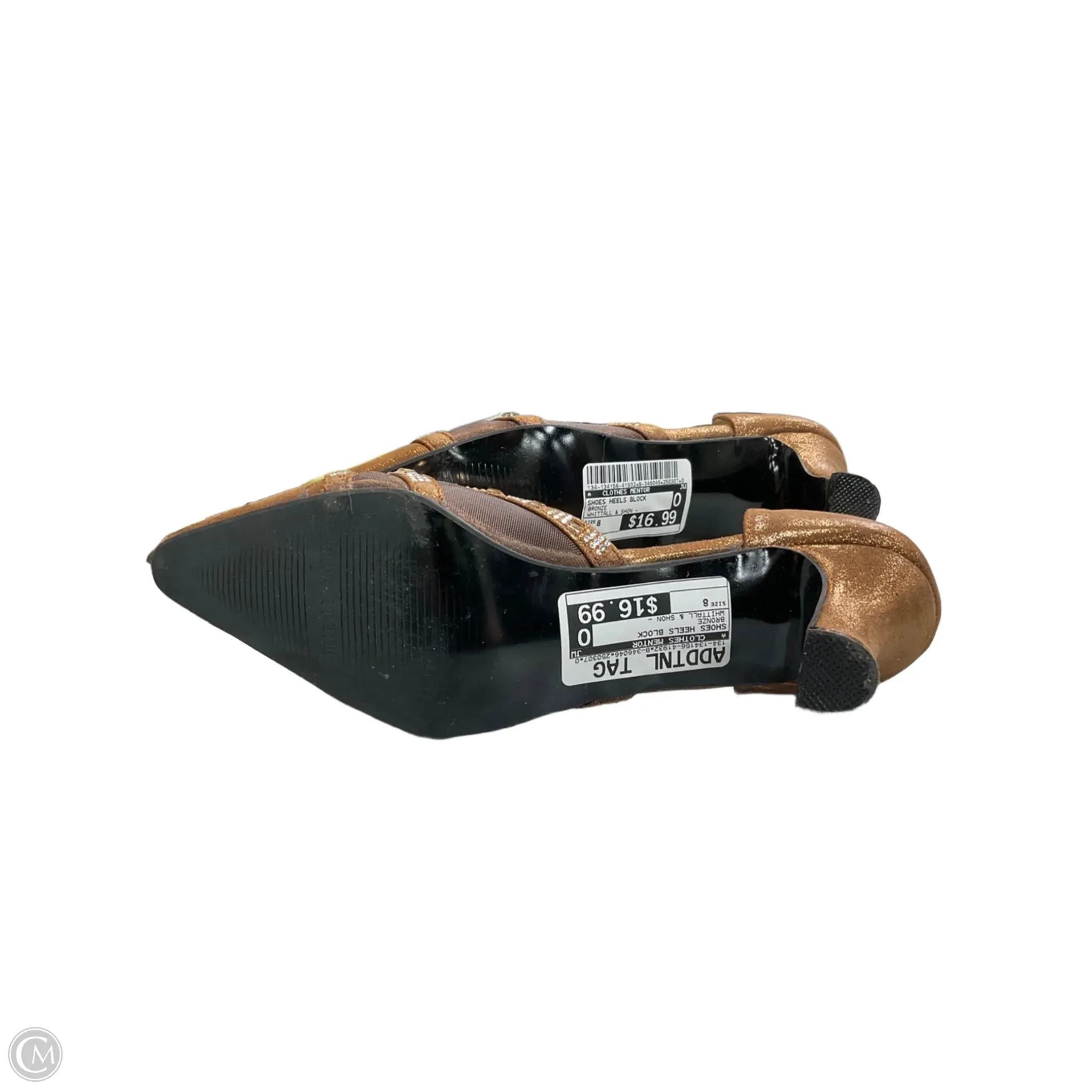 Shoes Heels Block By Clothes Mentor In Bronze, Size: 8