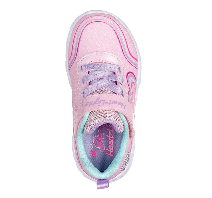 Skechers Girls Trainers S Lights Heart Lights Retro Hearts Light Pink/Multi