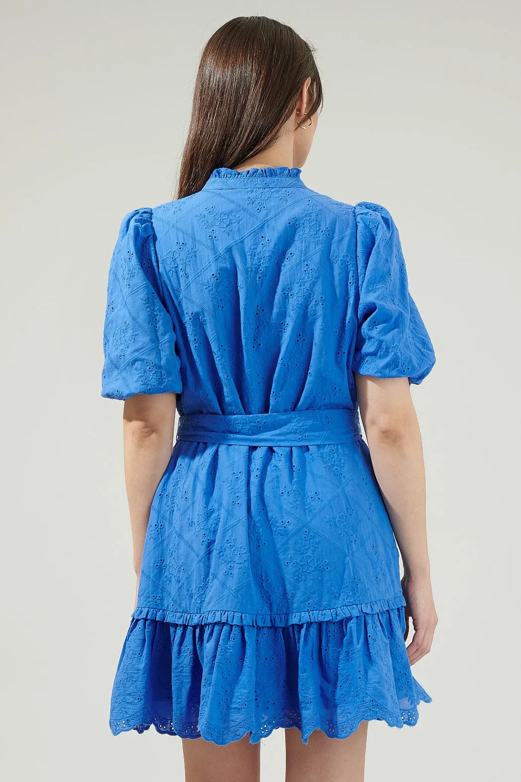 Sky Eyelet Sasha Shift Mini Dress