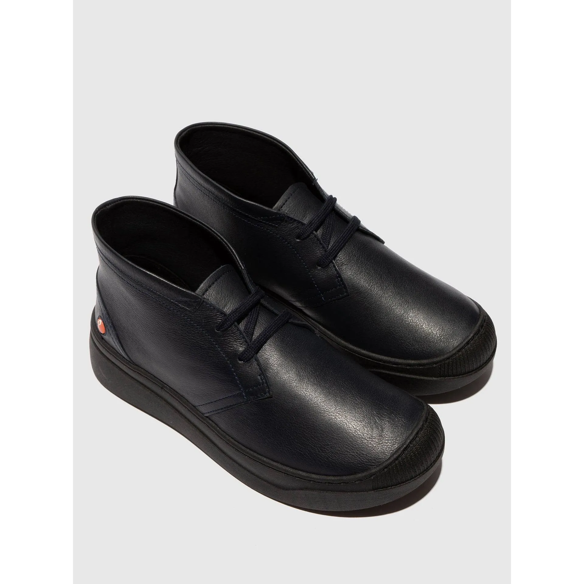 Softinos ALTI772SOF Ladies Navy Lace Up Ankle Boots
