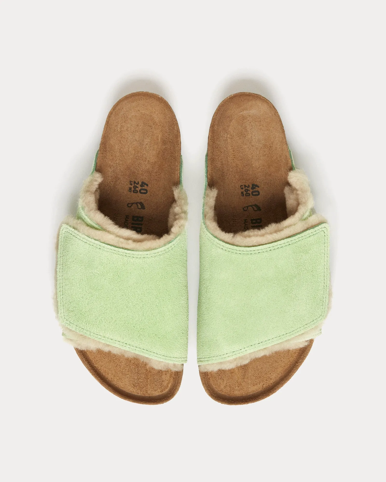 Solana Shearling Washed Green Slides