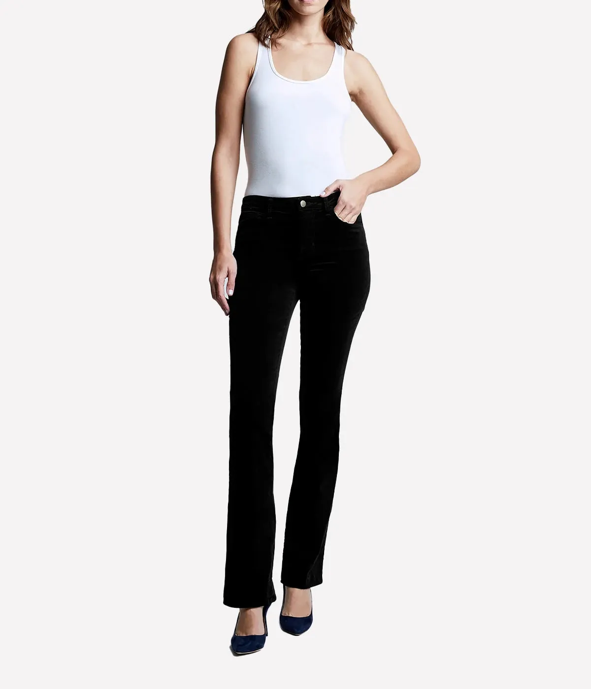Stevie H/R Straight Pant in Black