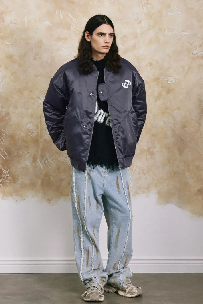 Stylish Snap Button Bomber Jacket