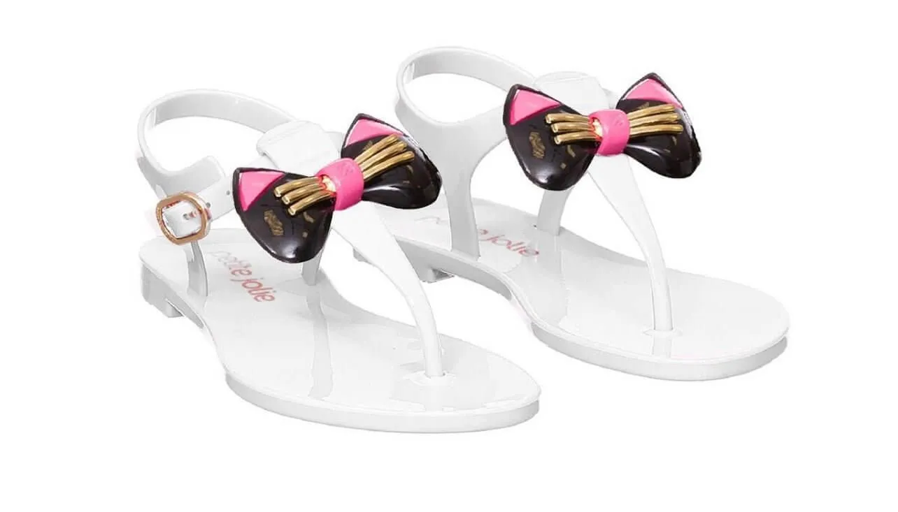 The Mackenzie Sandals: Girls Jelly Thong Kitty Sandal
