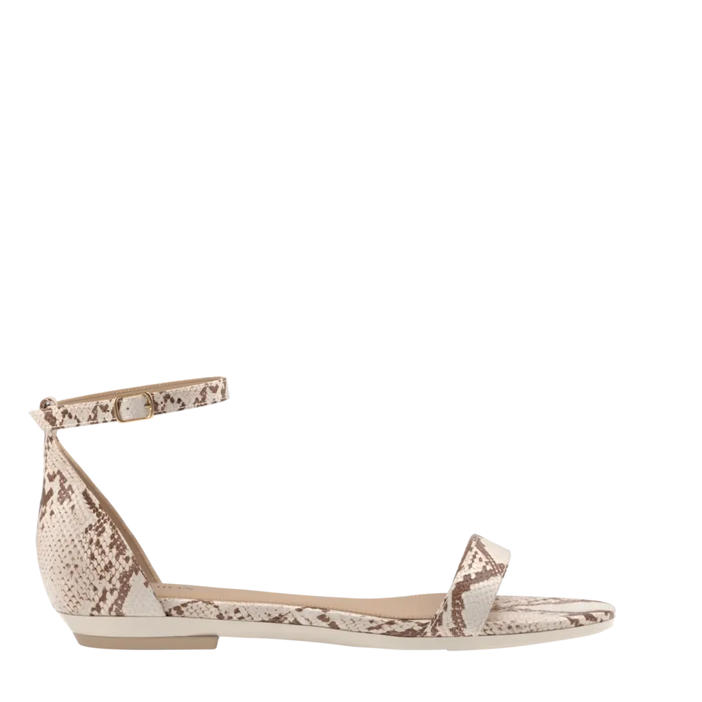 The Pashionista - Ivory Snakeskin Flat