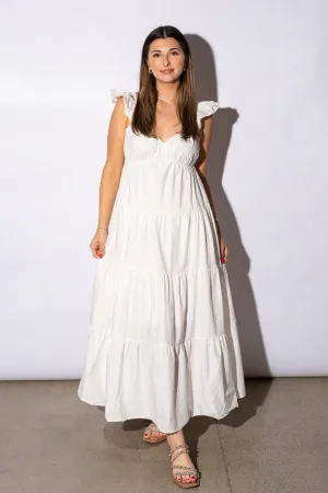 Thea Ruffle Sleeve Maxi Dress