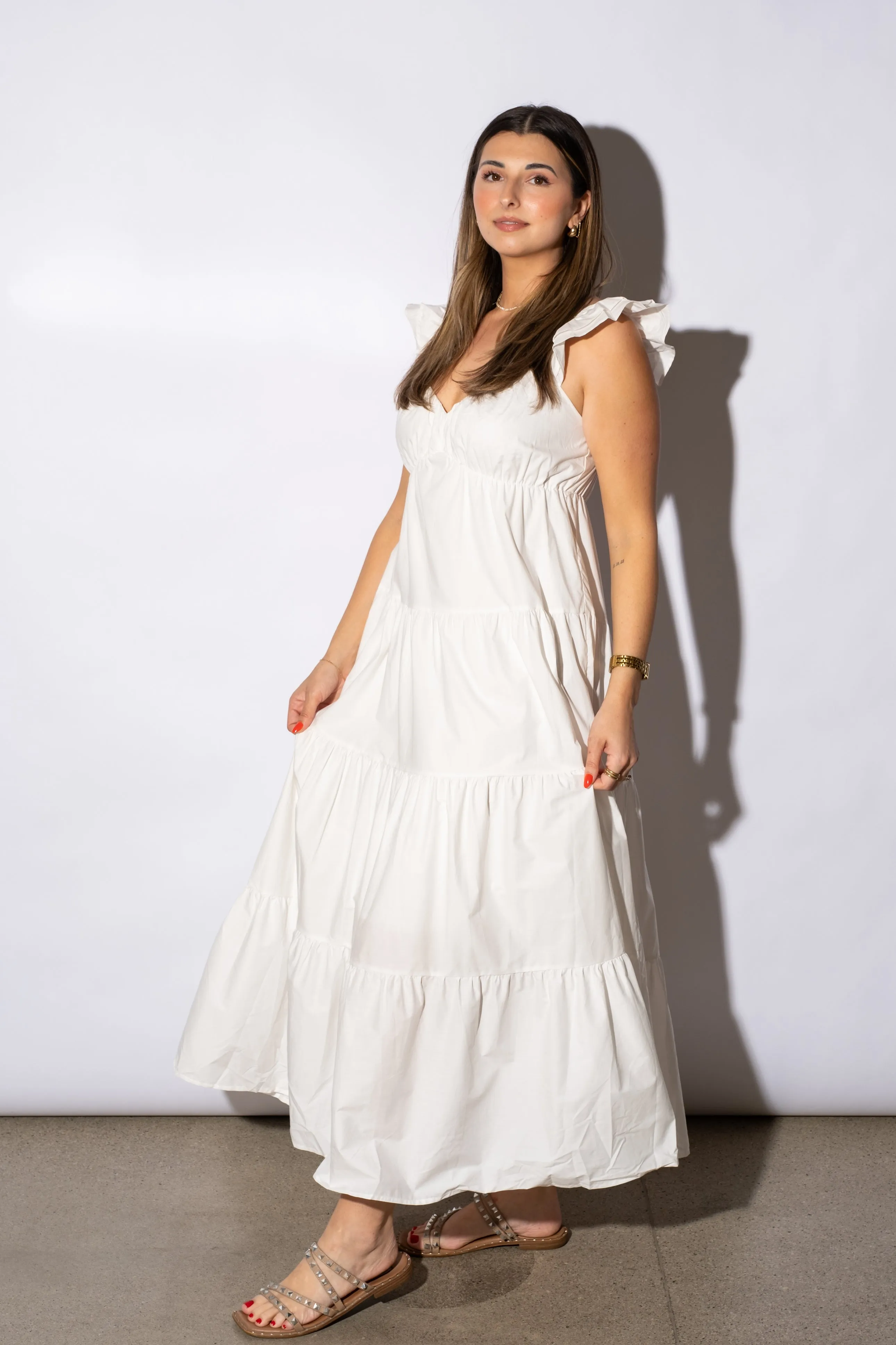 Thea Ruffle Sleeve Maxi Dress