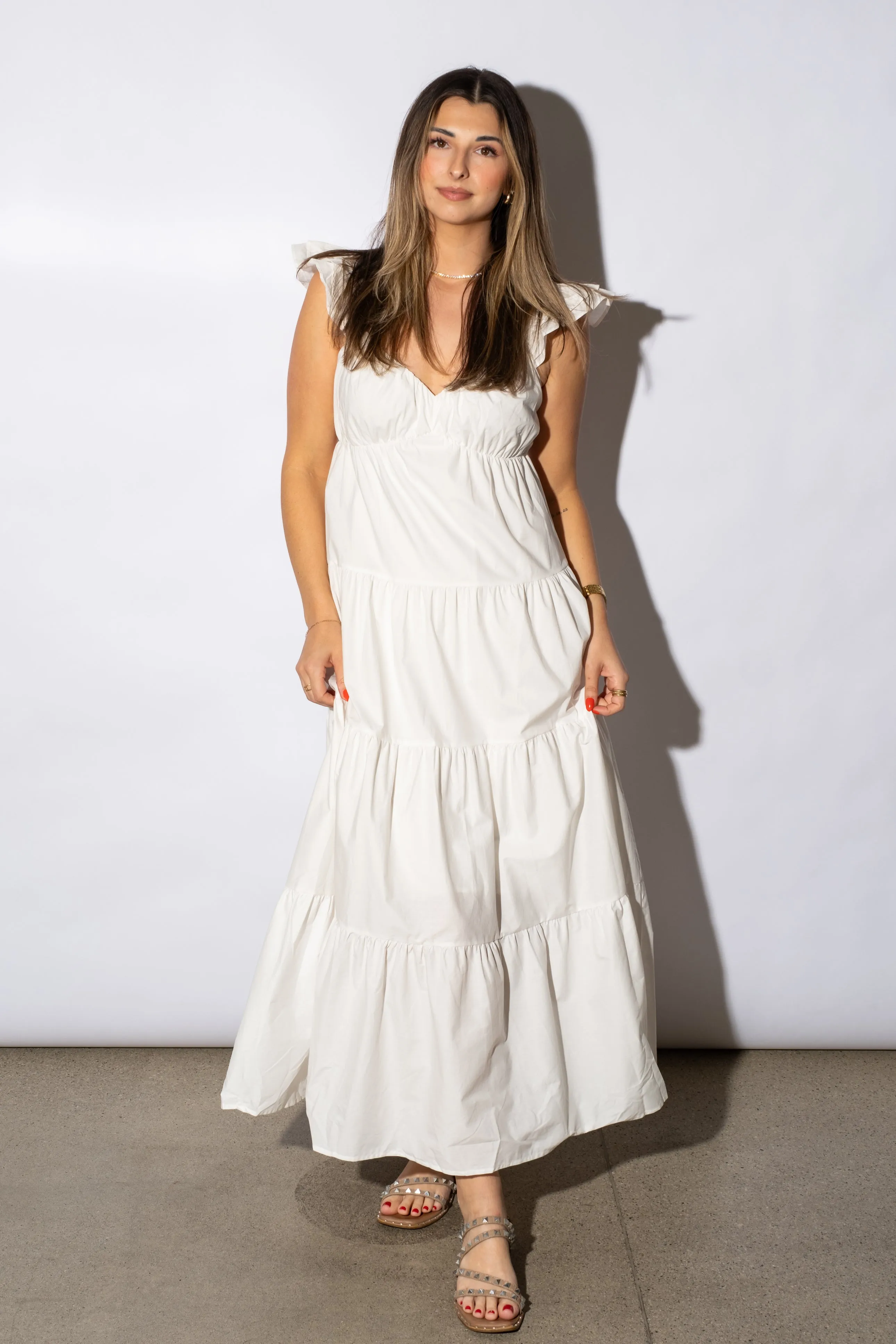 Thea Ruffle Sleeve Maxi Dress