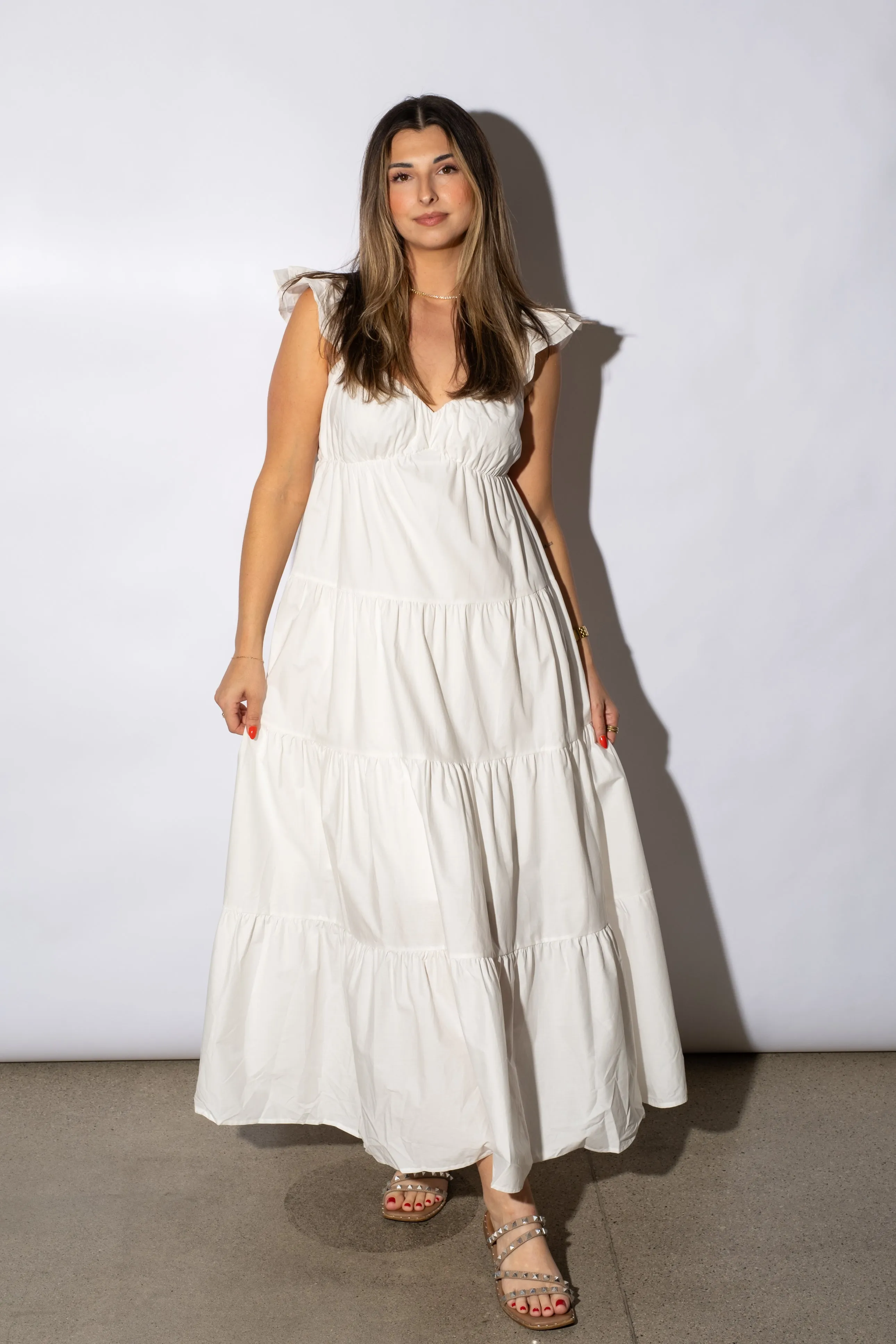 Thea Ruffle Sleeve Maxi Dress